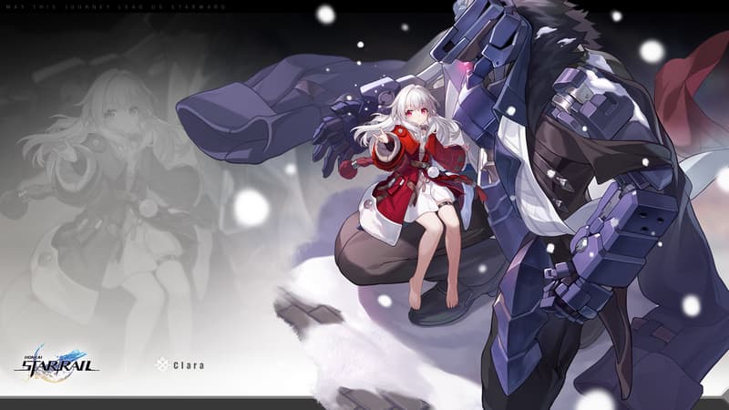 Clara sitting in a lap of a giant robot