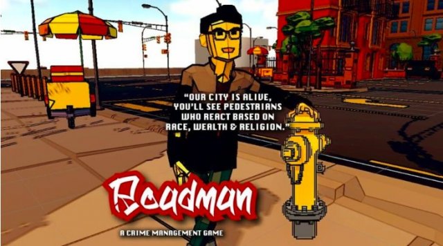 an animated man standing on the foothpath holding a fire hydrant