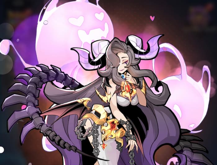 Vespa with a huge bone tail and pink ghosts surrounding her